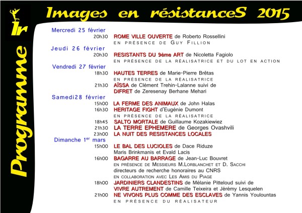 Programme images en resistances gourdon 2015